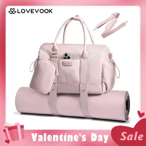 【Valentine's Day Gift】LOVEVOOK Small Gym Bag for Women with Yoga mat Holder, Mini Duffle Bag for Travel with Wet Pocket, Overnight Personal Item Bags, Lightweight Carry on Weekender Duffel for Workout, Dance, Ballet TikTokShopJumpstartSale