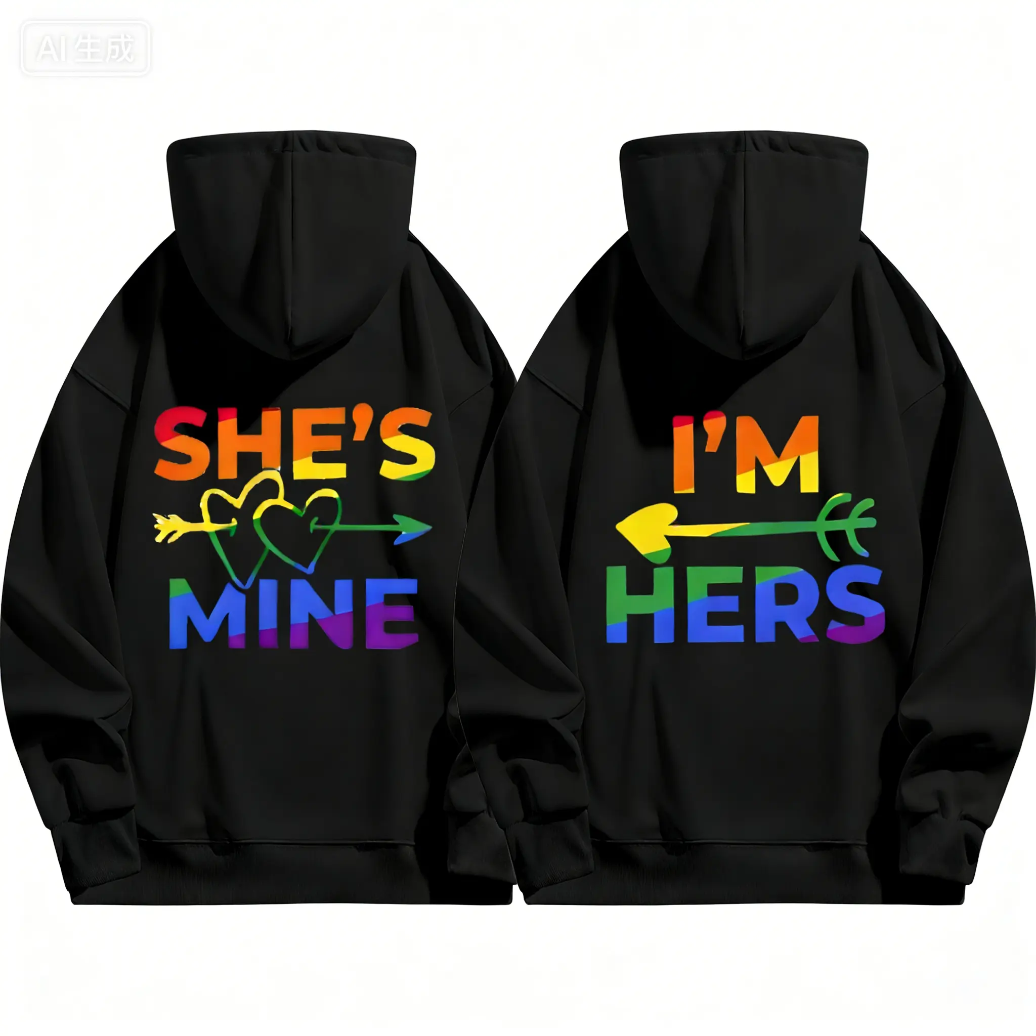 Lesbian Matching Hoodies, Lesbian Couple Matching Pullover Hoodie, She's Mine I'm Hers,  Couple Hoodie, Girlfriend Matching Hoodie, Pride Hoodie