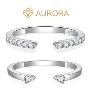 【#98 combo band 】Moissanite Stackable band ring enhancer rings with 925 Sterling Silver Daily Anniversary wedding  ring band Synthetic Moissanite