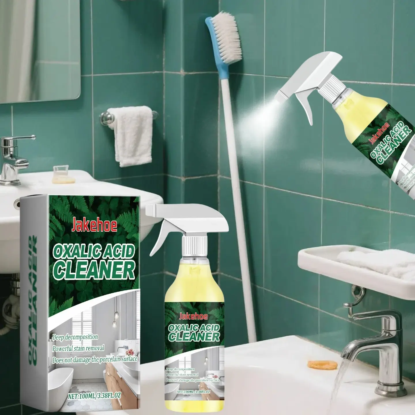 Oxalic Acid Cleaner, Home Cleaning Products, Multipurpose Bathroom Cleaner, Deep Cleaning for Stubborn Stains, Toilet and Bathroom Spray Cleaner, Concentrated Household Detergent, Stain Remover, Effective Stain Removal