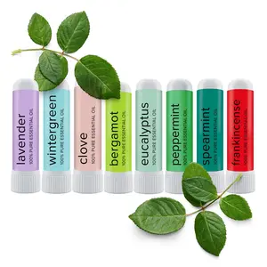 MOXĒ Nasal Inhalers Bundle, 8 Essential Oils, 100% Pure and Undiluted, Therapeutic Grade, No-Mess Portable Aromatherapy, Includes Eucalyptus, Peppermint, Lavender, Wintergreen, Made in USA - Pack of 8