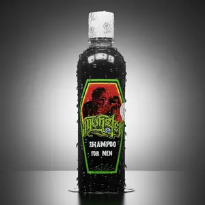 Monster Shampoo for Men - Deep Cleaning & Advanced Strengthening Formula with Aloe Vera & Coconut Oil - Detoxifies & Regenerates Scalp - Promotes Healthy Hair Growth