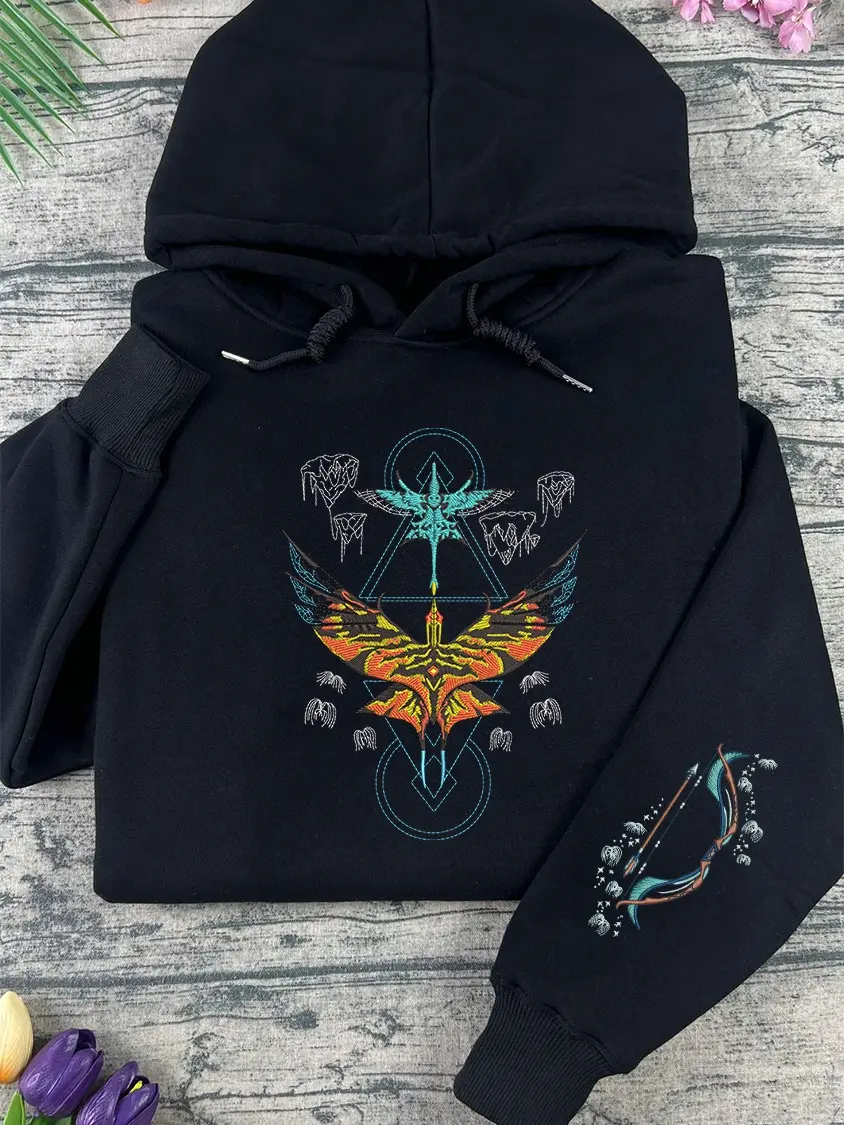 Avatar Fire and Ash Embroidered Sweatshirt, Pandora Sweatshirt, Toruk and Ilu Avatar Movie Shirt, Valentine Couple, Movie Inspired Shirt