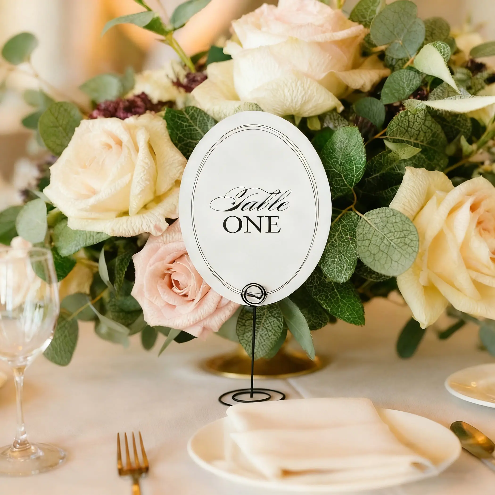 12pcs Elegant Oval Wedding Table Number Cards, Paper Table Numbers for Weddings Banquets Events, Party Table Placement Identification