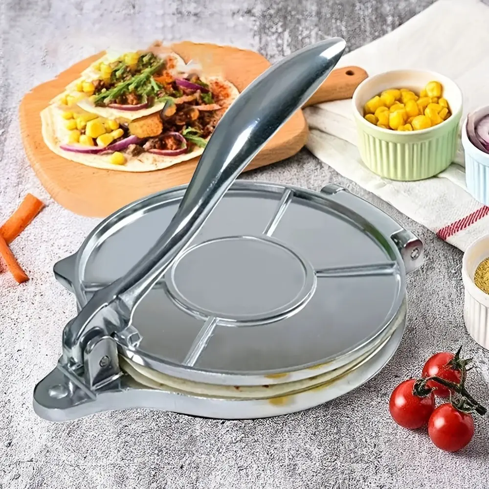 Manual Pressing Machine 16/20 Cm Aluminum Alloy Pizza Pie Maker Tool, Mexican Tortilla Dough Press, Easy Tortilla Making, Homemade Pancake Kitchen Utensil, Crepe Maker