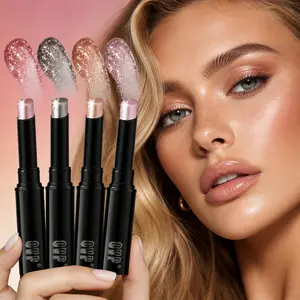 [New] 4Pcs Hydrating Glow Eyeshadow Stick Set, Creamy Waterproof Glitter Eye Makeup for Dry Eyelids, Long-Lasting Shimmer Pearl Finish, Easy Twist-up Eyeshadow Crayon, Moisturizing & Smudge-proof Cosmetic Gift Set