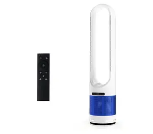 41" Bladeless Tower Fan with Air Filter for Bedroom, 80° Oscillating Quiet Fan with Remote, 8 Speeds, Sleep Mode, 8H Timer, LED Display, Easy-Clean Portable Fan, Blue or White