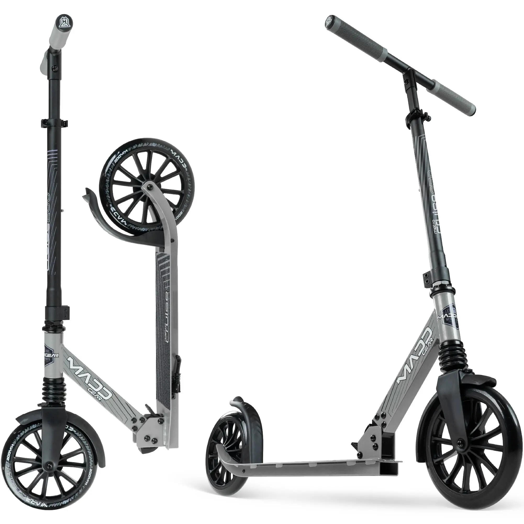 Madd Gear Metro City 250 Folding Scooter - Grey / Black Madd Gear Metro City 250 Folding Scooter - Grey / Black