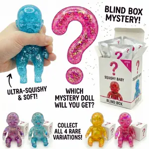 Blind box random baby soft glitter slow rebound, dumpling squishy edge control squishy smushers squishy，baby-style sensory stress relief toy, soft and cute squeeze desk decoration gift (random style) outdoorfun