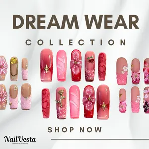 NailVesta DreamWear Collection – 100% Handcrafted 3D Press-On Nails | Reusable, Long-Lasting, Salon-Quality