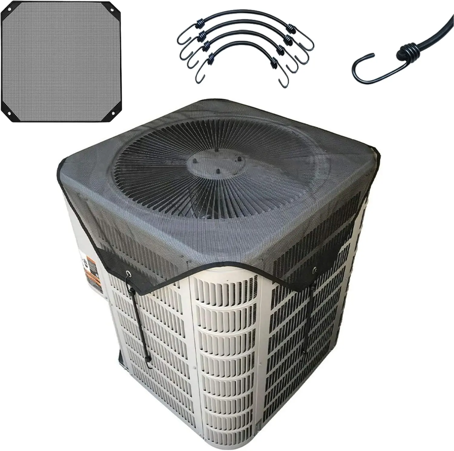 Central air conditioning outdoor unit winter protective cover, 28x28 inch universal AC cover, mesh and Oxford fabric material, suitable for outdoor units with a mounting bracket Water Proof