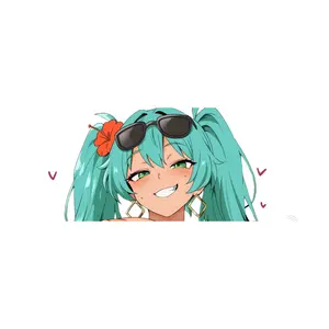 miku sticker, anime sticker, full stickers, laptop sticker, car sticker, r34-31