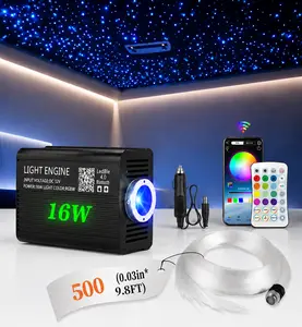 500PCS0.03in9.8ft RGBW Starlight Headliner Kit – 16W DIY Pattern Custom Ceiling Lights, Color Changing for Car & Home Theater Disco Party Professional Animation