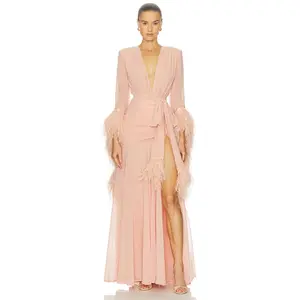 Bronx and Banco Geisha Maxi Dress in Peach