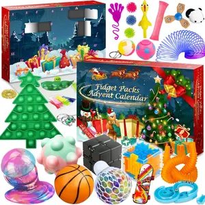 Christmas Pop Fidgets Advent Calendar 2024 for Boys Girls, 24 Days Countdown Calendar Push Pop Bubble Set Sensory Toys Pack for  Adult Teens, Xmas Party Favors Carnival Treasure Classroom Prizes