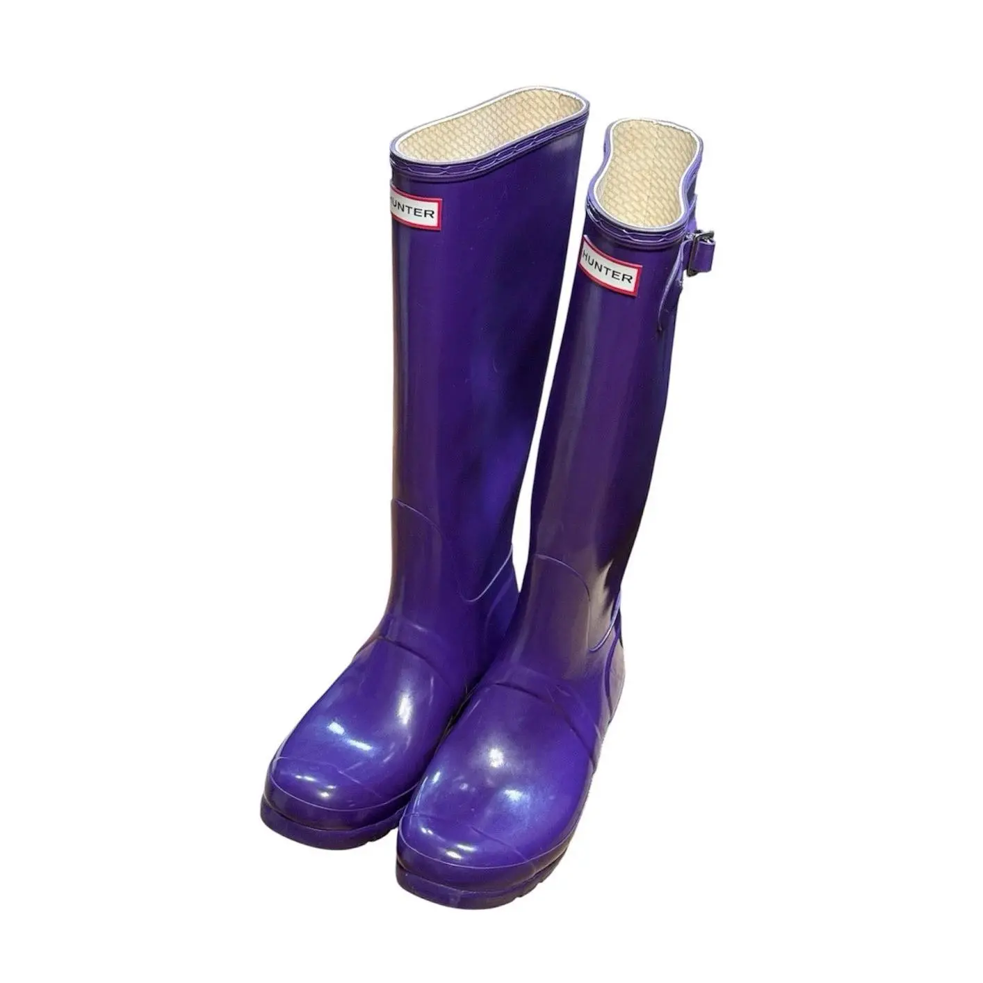 Hunter Original Gloss Purple Tall Rain Boots W23616 Womens 10 Mens 9 Waterproof