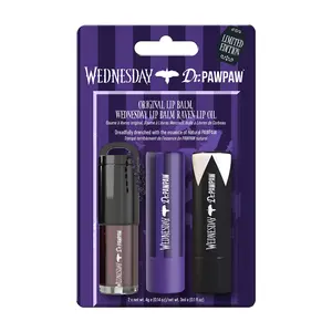 Dr. PawPaw Wednesday Set – Lip Balm & Lip Oil Trio – Holiday Wellness Gift Ideas – Hydrating Lip Care – Original, Sheer Plum & Deep Blackberry – 3 PC Skincare