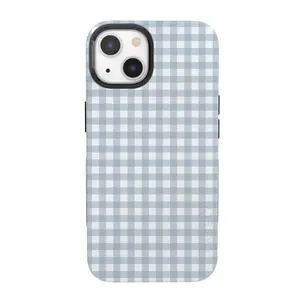 Casely iPhone 13 Case | Pastel Picnic | Blue Gingham | Bold Protective Design | Compatible with MagSafe