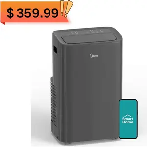 Midea 10,000 BTU SACC 13,500 BTU ASHRAE Portable Air Conditioner & Heater, Smart WiFi App Alexa Voice Control, 4-in-1 AC Dehumidifier Fan, Cools 450 Sq. Ft. Large Room, Dorm, Apartment, Includes Window Kit & Remote, Pre-owned Gently Used Energy Efficient