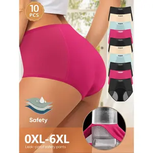【Plus Size】 Solid Color Period Panty, Breathable Comfortable Pink Panty for Women, Women's Underwear for All Seasons, Fashion Comfy Underwear