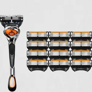 Men's Shaving Razor Set with Swing Handle and 12/24/36/48 Replacement Blades, Waterproof Rustproof Stainless Steel, Smooth Shave with 6-Layer Progressive Blades