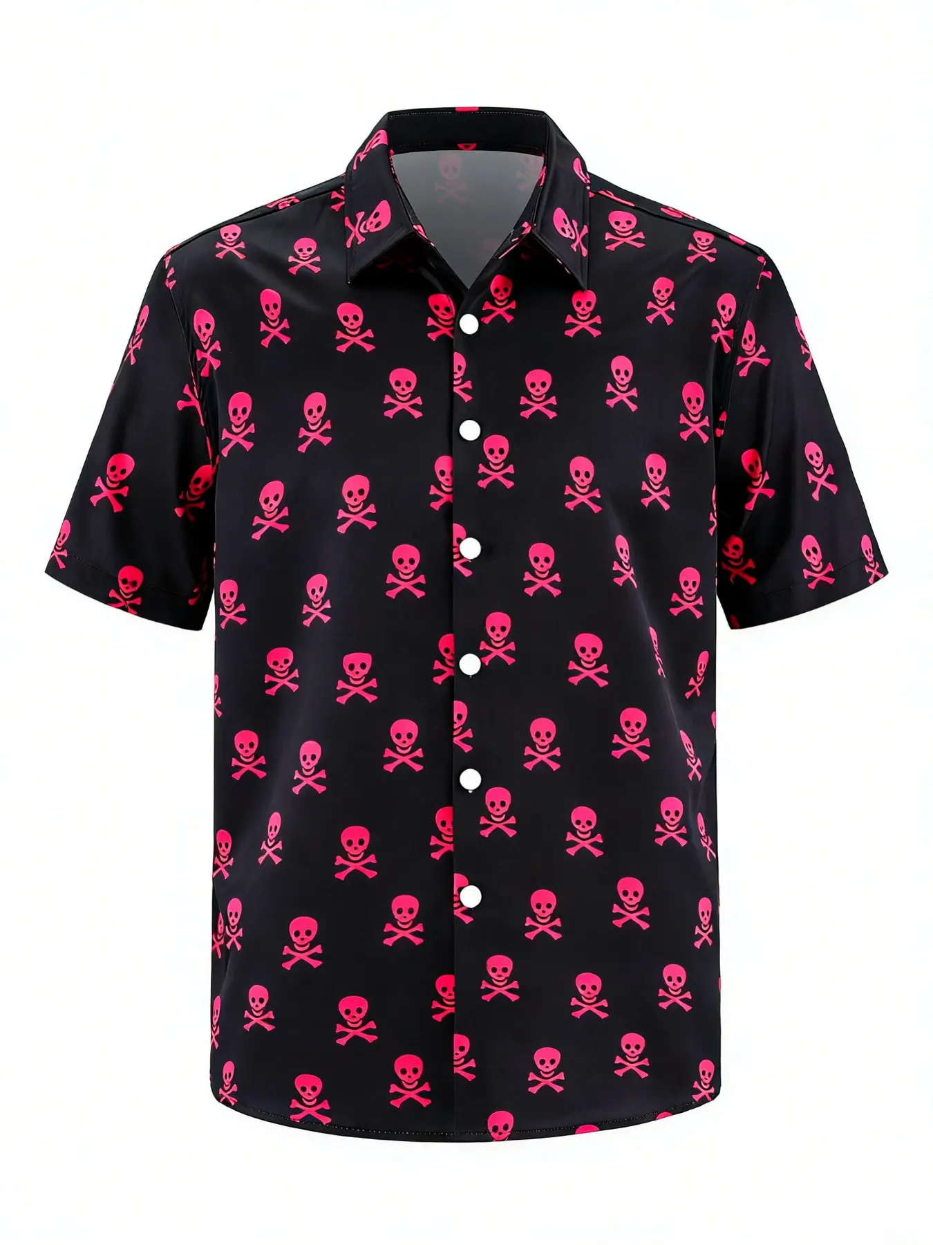 2026 Summer Bestseller: Unisex Skull Tropical Hawaiian Print Shirt, Loose Fit Slimming, Island Travel Fashion, Button-Up Classic Casual Shirt Top, Casual Summer Clothing