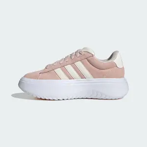 adidas GRAND COURT PLATFORM Classic Comfort Low-Top Tennis Shoes Women's Pink