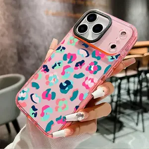 Creative Colorful Leopard Print TPU Phone Case for iPhone 17 Pro Max Air 16 Plus 15 14 13 12 11 Anti-Yellowing Shockproof durable ultra-thin Crystal Cover Protection Smartphone Protector