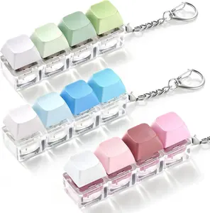 3 Pack Keyboard Fidget Toy – Clicky, Creamy & Silent Stress Relief Fidget Clicker Keychain – Quiet Fidget Toys for Adults, Boost Focus & Calm Anxiety at Work, Travel – Ideal Stress-Relief Gift