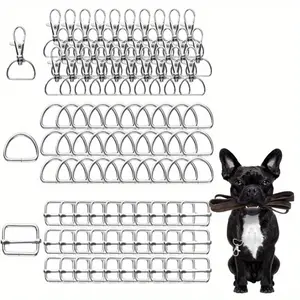 30Set 25 mm D Rings and Metal Sliding Buckles Kit, Alloy Key Ring, Rotating Carabiner Hooks, for Handbag, Lanyard, Purse, Bags, Straps, Dog Collars and Sewing Projects