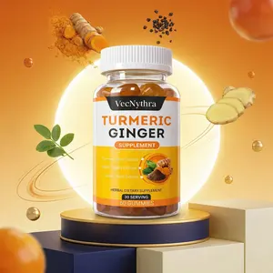 VecNythra Turmeric Gummies with Turmeric, Ginger, Black Pepper Extract, Health Dietary Supplement, Maintain Vitality, 60 Gummies