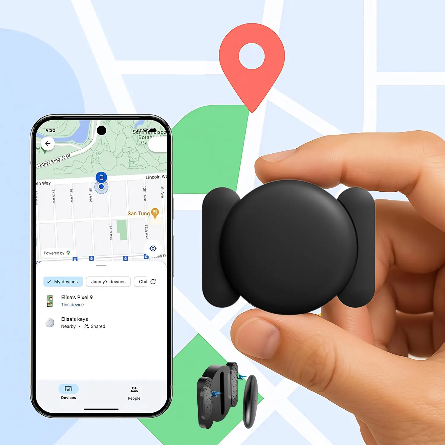 GPS Tracker for Car, Works with Apple Find My (iOS Only) for Worldwide Tracking, No Monthly Fee, Bnti-lost Device, luetooth Locator with Replaceable Battery for Keys, Pets, Cars, Luggage, Backpacks DealsforYouDays