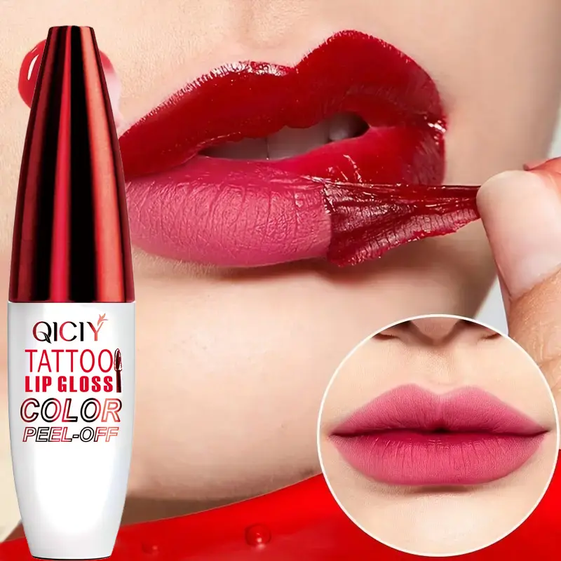 Gloss Peel Off Lip Tint, Wipe-On Colour Lipsticks, Tattoo Lip Glaze, Matte High Pigment Long Wear Waterproof - Lipgloss Makeup Flawless