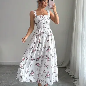 Women's High-End Accessible Luxury French-Style Backless Suspender Gown, Mid-Length Casual Dresses for Womenswear, Gowns