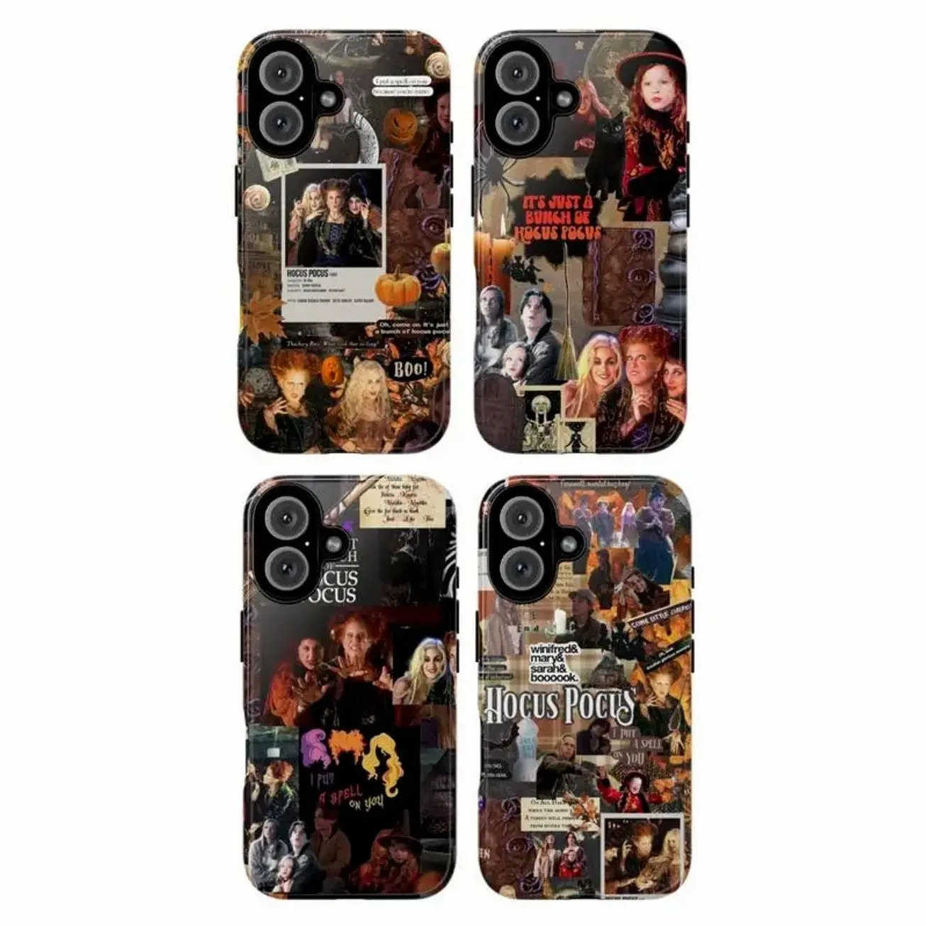 Hocus Pocus Phone Case Halloween Cover Compatible with iPhone X, 11, 12, 13, 14, 15, 16, 17 Plus Pro Promax & SS Galaxy S21-26 Series