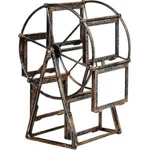 Ferris Wheel 5-Inch Rotating Photo Frame, Creative Wedding Photo Display, Room Desktop DIY Decorative Item, Windmill Design, Picture Frame