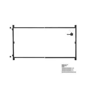 summervibes Anti Sag Gate Building Kit, 60-96 in Wide Opening Fit, 4-5 ft High Fence Compatibility, Adjustable Kit with Iron Frame, Latch Lock and Screws, for Wooden and Iron Fences