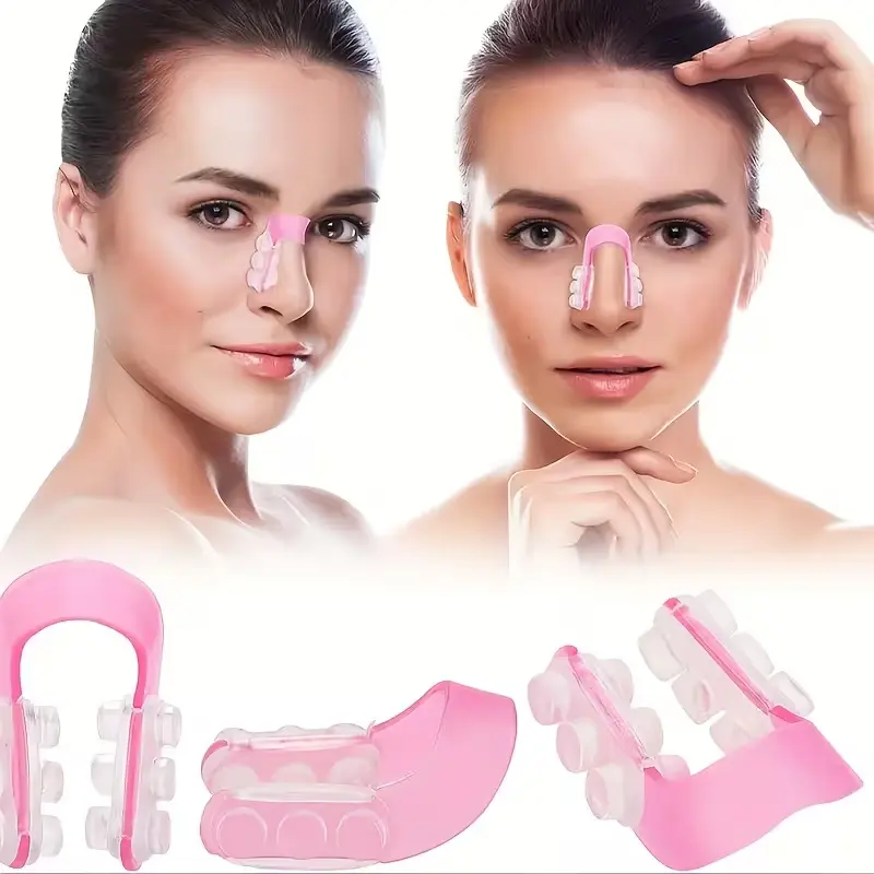 Silicone Nose Shape Corrector Clip, & Nasal Bridge Straightener, Non-Surgical Easy Use Nose Shaping Tool, Flexible Silicone Material, Nose Clips