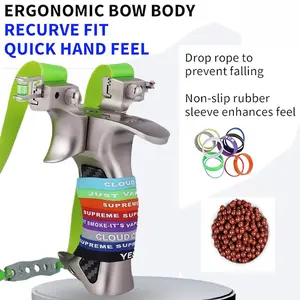 Professional archery set for Adults - Outdoor High Velocity Fishing with 100 Mud Balls & 2 Sets of Rubber Bands, Includes 8 Rainbow Rings,archery set, Stretching Gear