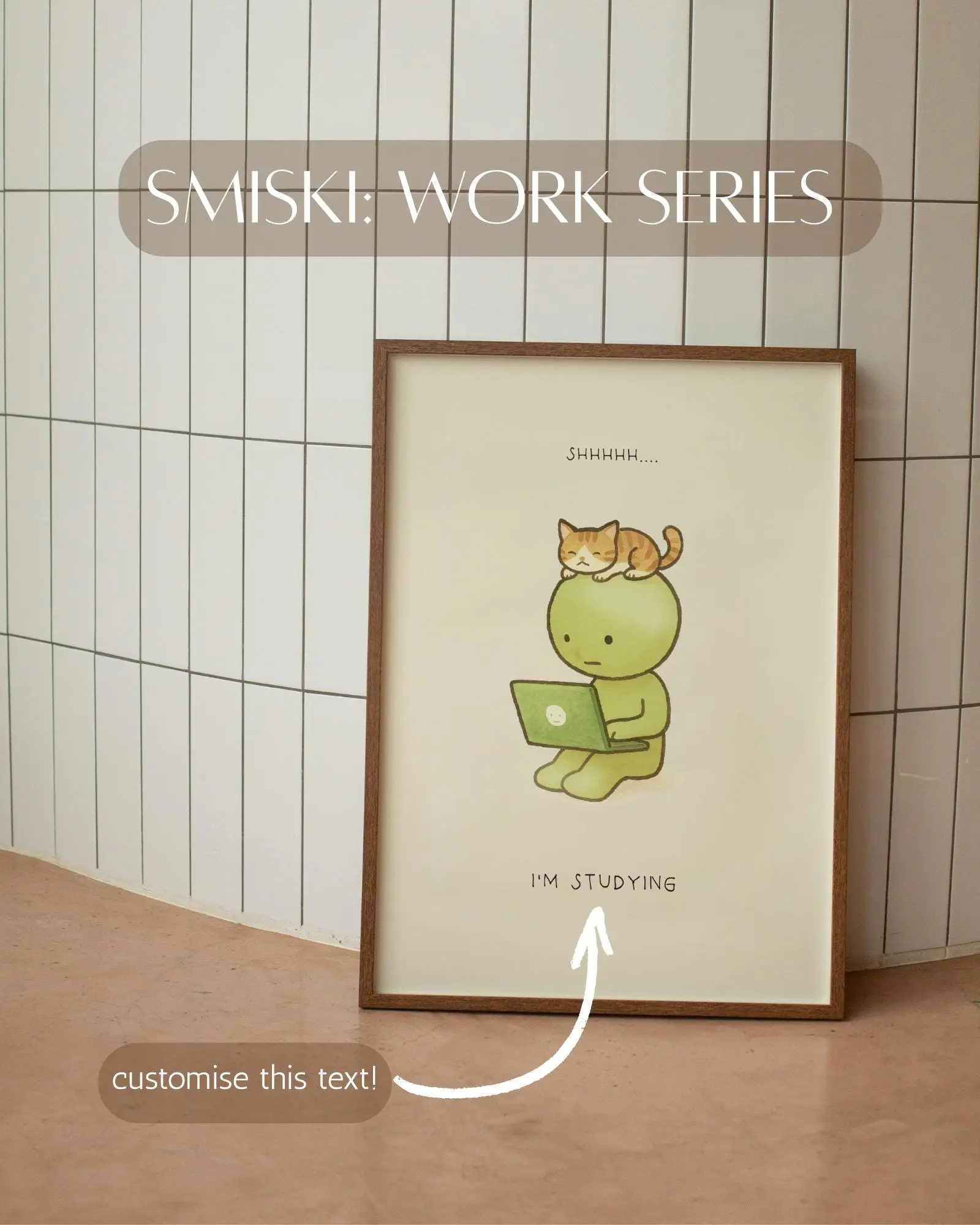 Custom SMISKI Laptop Work Series Poster No frame