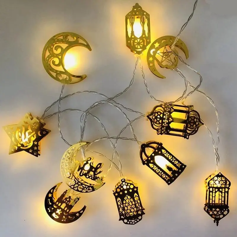 Moon Star Led String Lights EID Mubarak Ramadan Kareem Decoration For Home Islam Muslim Event Party Supplies Eid Al-Fitr Decor