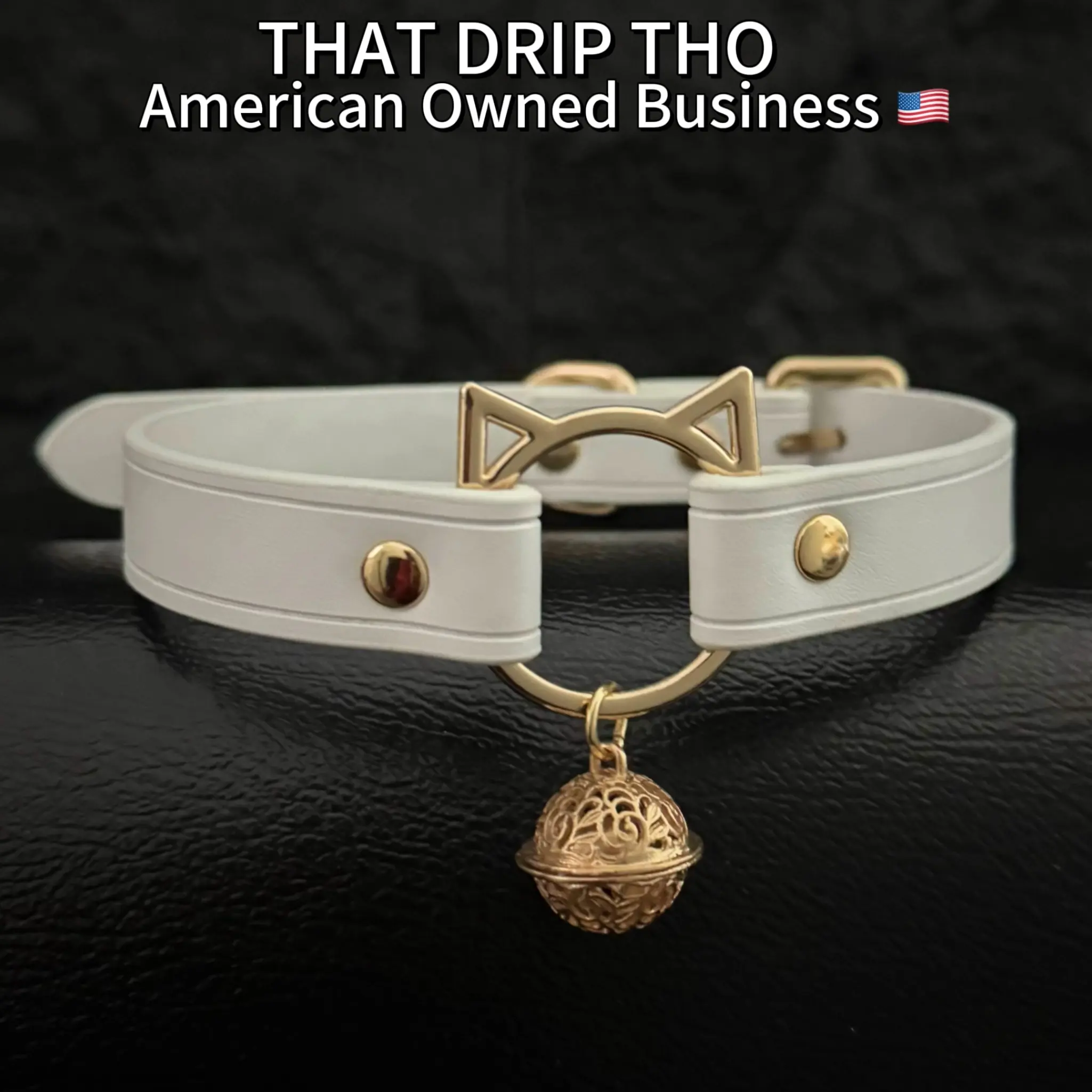 ThatDripTho The Pleased Kitten Collar for Women, Kitten Head Leather Choker Necklace with Bell, Adjustable Leather Collar, Cute Cat-Themed Accessory for Daily Wear, Playful Cat Jewelry, Pet Lover Accessory