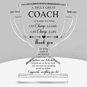 Coach Gifts Acrylic Trophy Plaque Signs for Sports Softball Football and Soccer Coaches, Thank You Appreciation Gifts for Men and Women, Perfect Table Decor Decoration