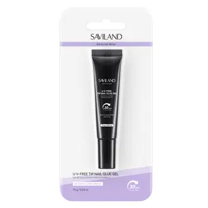 SAVILAND Super Strong Nail Glue – 15g Semi-Solid Gel, 30-Day Hold for Press Ons, Enriched with Castor Oil & Vitamin E, No UV Light Required