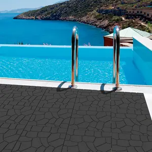 Plastic Interlocking Floor Tiles, Outdoor Patio Flooring, Weather Resistant, Ideal for Poolside, Balcony, Backyard, Various Weather Conditions