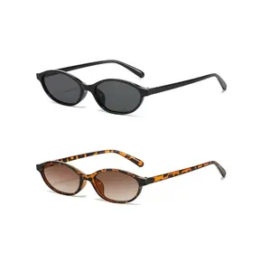 SUNVOES Unisex Polarized Sunglasses 2-Pack - Full Rim, 90s Vintage Trendy Styling Sunglasses, Oval/Round Shades, PC Plastic Frame, UV-Protection, Lightweight, Durable, Stylish Glasses for Casual Outdoor Activities