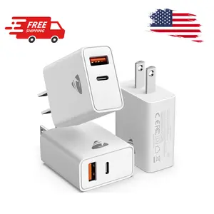 USB C Charger Block, 3-Pack Wall Charger USB C Block Dual Port 20W