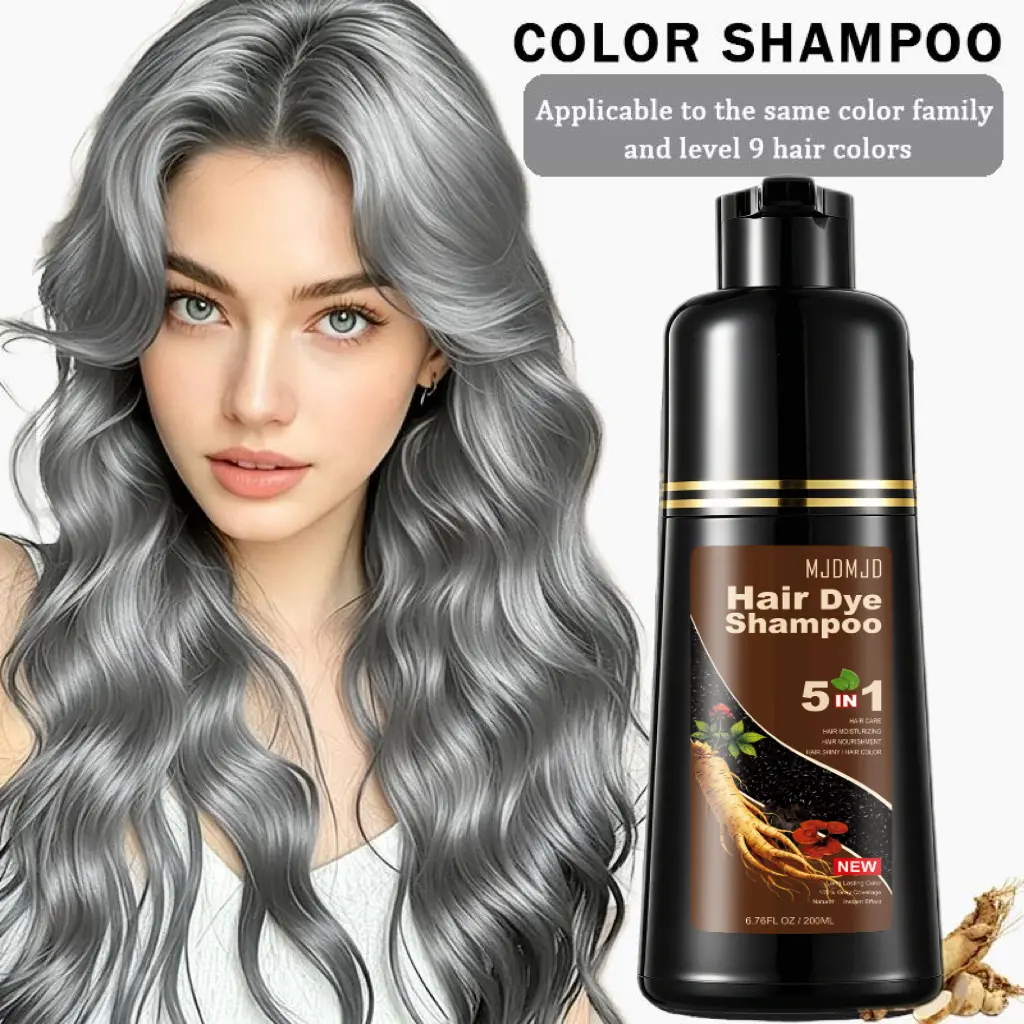 Light Brown Hair Dye Shampoo for Gray Hair 5-in-1 Color & Care Formula, Natural-Looking Brown, Fast Acting, Gentle Conditioning, Easy At-Home Use, 200ml