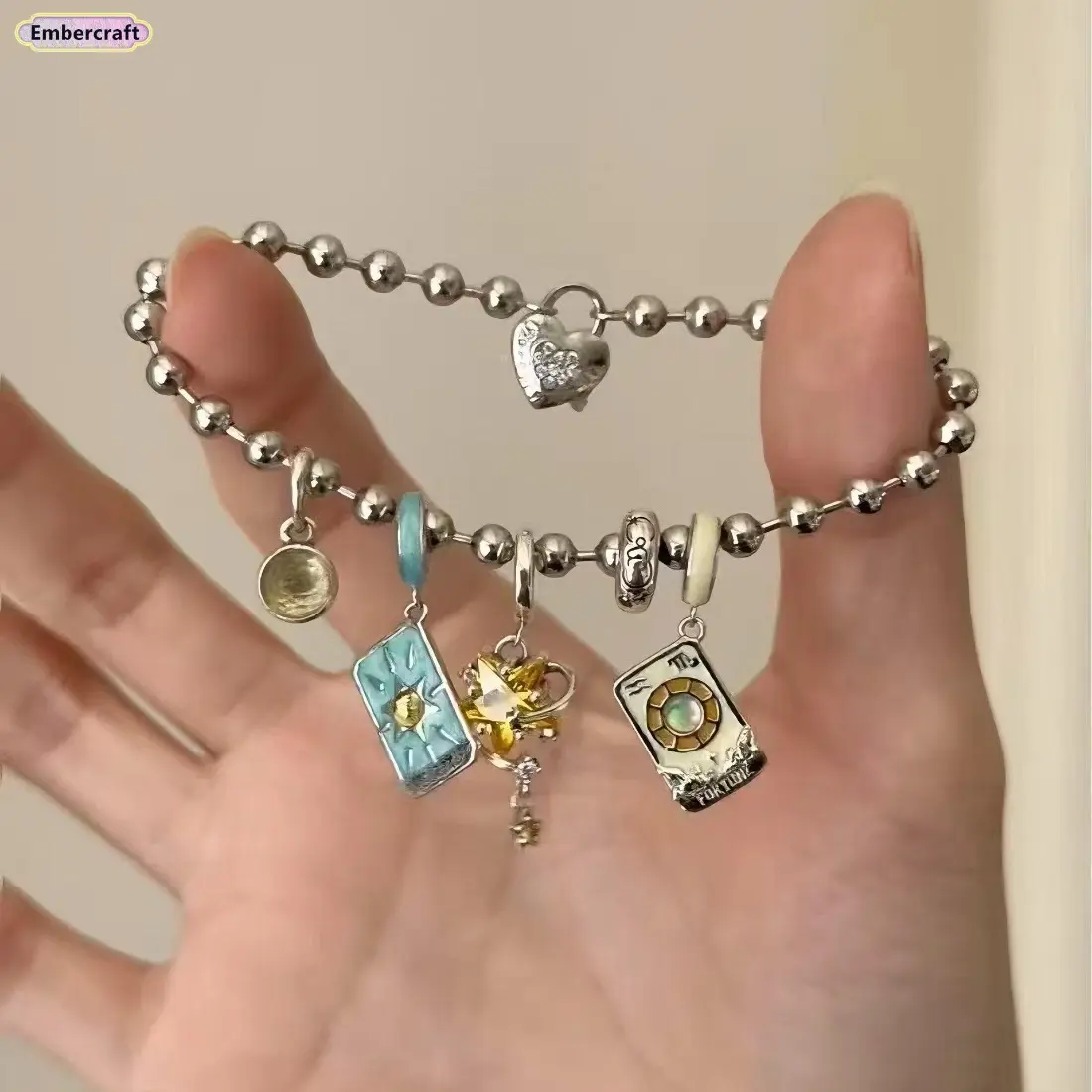 Women's Vintage Mystic Celestial Charm Bracelet - Dainty Gold Finish, Whimsical Sun Moon Stars, Adjustable Chain, Tarot Witchcraft Aesthetic Jewelry for Daily Wear, Fashionable Jewelry Accessories, Bracelets, Space, Stackable Chain, Female