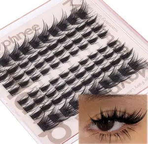 Fox Eye Lash Clusters Cat Eye Lash Extensions Wispy Manga Eyelash Clusters Anime Cluster Eyelash Extensions C-Curly & L-Curly Cluster Lashes Fairy Left & Right Eyelashes Clusters by Mavphnee